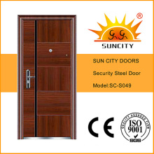 Iron Grill Door Designs Metal Door Skin China Steel Door Low Prices (SC-S049)